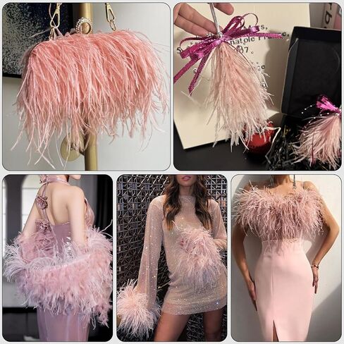 ريش النعامة الوردي ، 2 صباح × 4 بوصة تقطيع الريشة in Kuwait