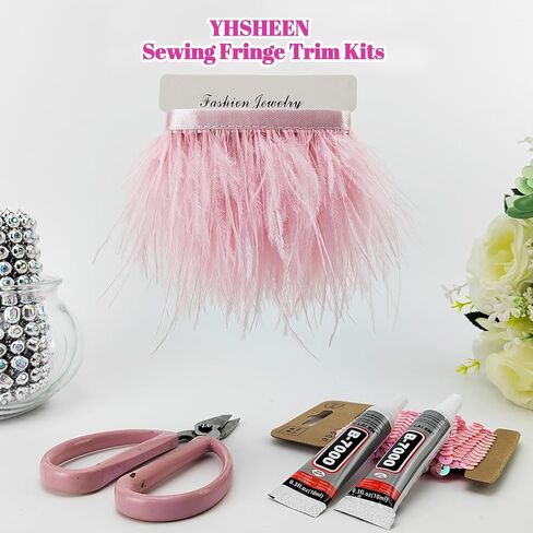 ريش النعامة الوردي ، 2 صباح × 4 بوصة تقطيع الريشة in Kuwait