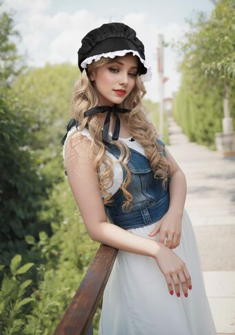 C-ZOFEK Women's Colonial Cap Medieval Bonnet Hat for Pioneer Christmas Cosplay Headwear in Kuwait