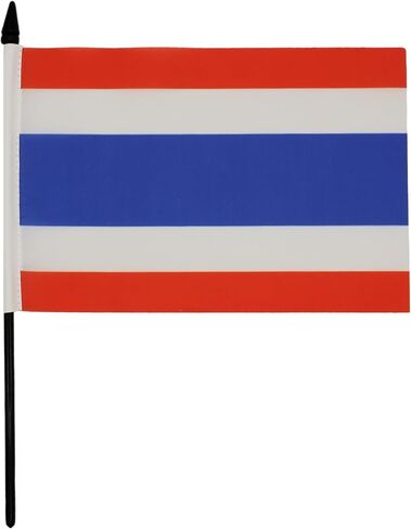 Thailand Table Flag 5'' x 8'' - Thai Desk Flag 21 x 14 cm - Black plastic stick and base - AZ FLAG in Saudi Arabia