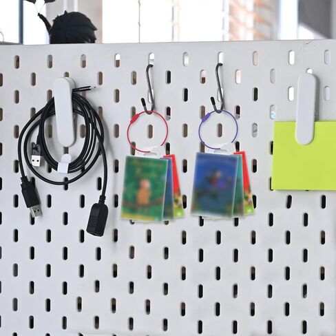 Boxob Holder لخواتم بطاقات Yoto وعلامات التبويب ، 50pcs 1.57x1.77in علامات تبويب لماشية ذاتية مع حلقات من الفولاذ المقاوم للصدأ 10pcs لصالح yoto accessories storage storage storage in Kuwait