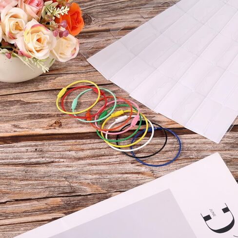 Boxob Holder لخواتم بطاقات Yoto وعلامات التبويب ، 50pcs 1.57x1.77in علامات تبويب لماشية ذاتية مع حلقات من الفولاذ المقاوم للصدأ 10pcs لصالح yoto accessories storage storage storage in Kuwait