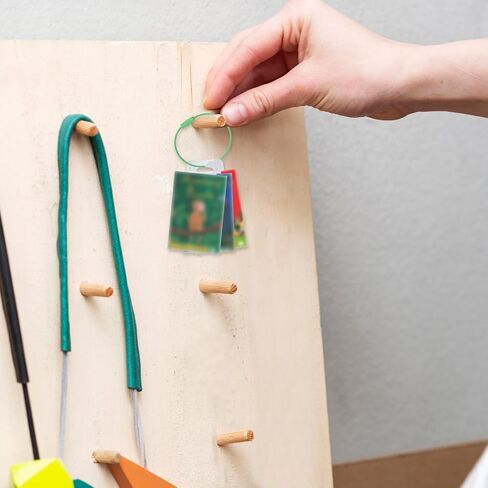 Boxob Holder لخواتم بطاقات Yoto وعلامات التبويب ، 50pcs 1.57x1.77in علامات تبويب لماشية ذاتية مع حلقات من الفولاذ المقاوم للصدأ 10pcs لصالح yoto accessories storage storage storage in Kuwait