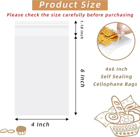 5x5 Inch Cookie Bags, 120 Pcs Clear Self Sealing Cellophane Treat Bags for Candy, Jewelry, Gift Wrapping, Party Favors, Crafts, Cookie Wrappers Self Adhesive in Kuwait