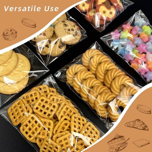 5x5 Inch Cookie Bags, 120 Pcs Clear Self Sealing Cellophane Treat Bags for Candy, Jewelry, Gift Wrapping, Party Favors, Crafts, Cookie Wrappers Self Adhesive in Kuwait