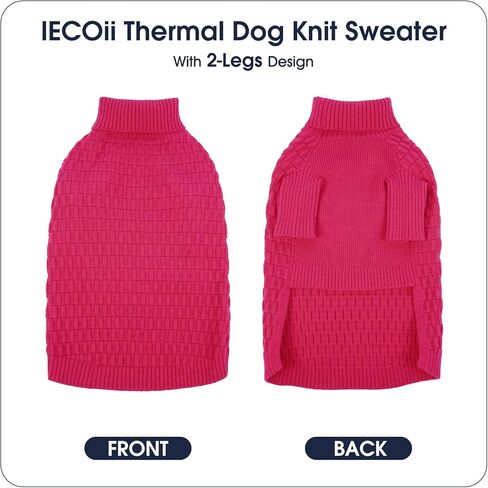 IECOii 4XL Warm Knitted Sweater for Dogs Boy, Cozy Turtleneck Dog Sweaters with Sleeves for Cold Weather, Stretchy Comfortable Dog Jumper, Machine Washable(Size XXXXL, Dark Blue) in Saudi Arabia
