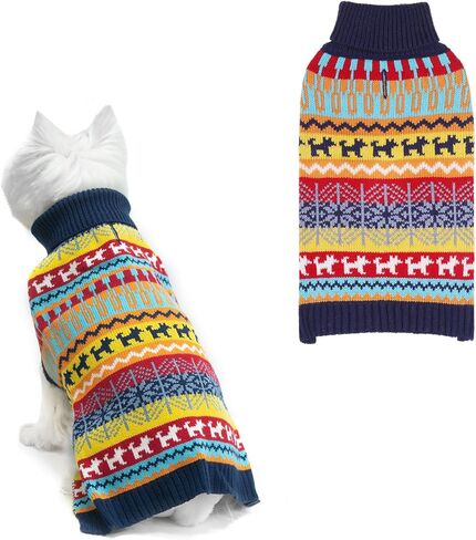 سترة Mihachi الكلب - ملابس ملابس معطف الشتاء مع خطوط ملونة للطقس البارد in Kuwait