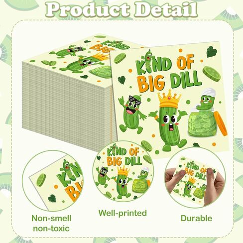 Cinrobiye 100 PCS Pickle Party Napkins Kind of a Big Deal Cucumber Party Supplies Vegetable Themed Luncheon Paper Napkins Disposable for Summer Birthday Party Baby Shower Decoration Supplies in Saudi Arabia