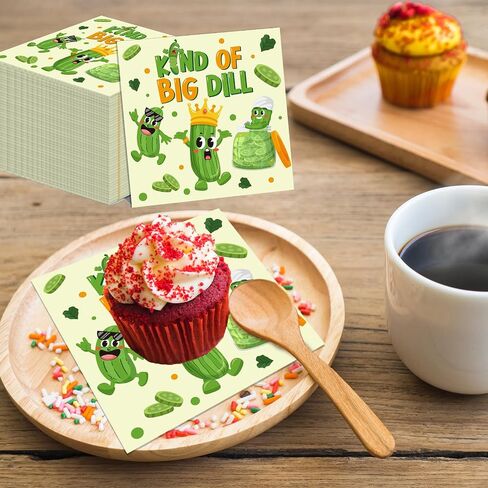 Cinrobiye 100 PCS Pickle Party Napkins Kind of a Big Deal Cucumber Party Supplies Vegetable Themed Luncheon Paper Napkins Disposable for Summer Birthday Party Baby Shower Decoration Supplies in Saudi Arabia
