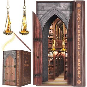 Dolphinisle Book Nook Kits للبالغين ، DIY Booknook Bookshelf Decor in Kuwait