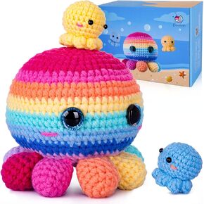 Crochet Kit for Beginners, Crochet Starter Kit w Step-by-Step Video Tutorials, Beginner Crochet Kit for Adults Kids Women Men Complete Kit Included (4 Mini Axolotls) in Saudi Arabia