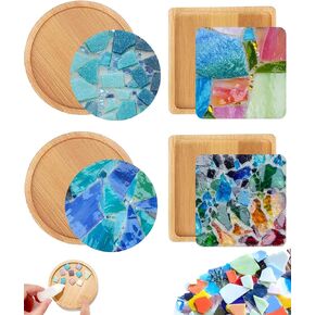 4 مجموعات مجموعات الفسيفساء DIY للبالغين مع الوقايات الخشبية ، والبلاط الفسيفساء ملونة من الفسيفساء ، والبلاط ، والبالغين ، مجموعة كاملة من مصنع توقيع الفسيفساء لهدايا ديكور المنزل (4 ، ألوان قوس قزح) in Kuwait