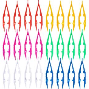 24pcs ملاقط بلاستيكي ، 4.09 بوصة ملاقط مملوءة للأطفال البالغين الديكور المشاريع المصنوعة يدويًا لصنع المجوهرات المصنوعة يدويًا للاستخدام المدرسي في الفصل الدراسي (6 ألوان) in Kuwait