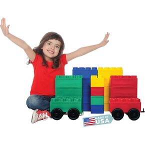 Big Blocks for Kids Ages 4-8 — Indoor & Outdoor Blocks for Kids Games — Large Building Blocks (24 pc with 2 Cars) Big City Set in Saudi Arabia