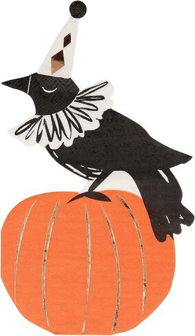Meri Meri Halloween Napkins (Pack of 16), Thick 3-Ply Shaped Disposable Paper Napkins, Halloween Party Supplies in Saudi Arabia