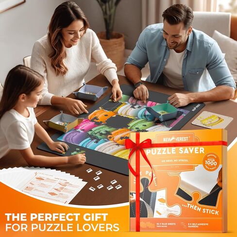 Newverest 24-Pack Puzzle Glue Sheets 10×10″ – Preserve & Display 4 × 1000-Piece Jigsaw Puzzles – Peel & Stick Puzzle Saver with 8 Adhesive Hangers – No Glue, No Mess, Ships Flat, Gift-Ready Box in Kuwait