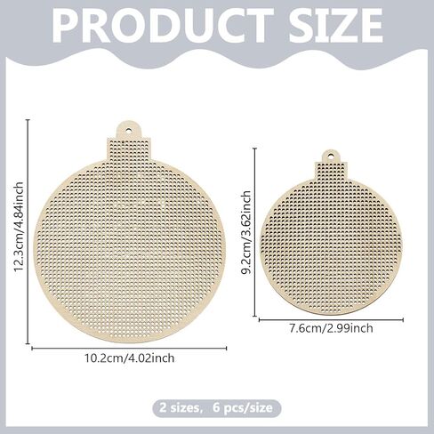 FreeBloss 12pcs Cross Stitch Blanks Ball Christmas Blanks خشبية للتطريز Cross Stitch Supplies لممارسة خياطة الخشب فارغ in Kuwait