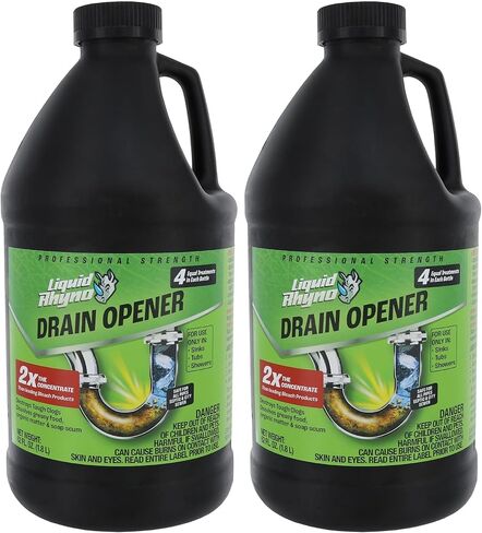 رينو السائل 62 أوقية. فتاحة الصرف، مزيل انسداد الشعر المركز 2X للحوض أو حوض الاستحمام أو مصارف الدش، قوة احترافية سريعة المفعول تزيل المصارف بطيئة التدفق، آمنة لجميع أنابيب الصرف، 4 علاجات in Kuwait