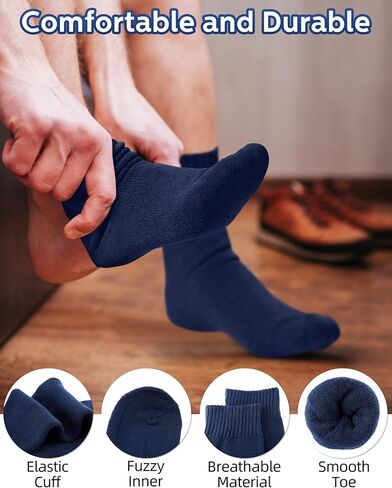 Toulite 60 Pairs Mens and Womens Thermal Winter Socks Bulk Warm Thick Cozy Boot Socks Pack Winter Hiking Socks Men Heavy Duty Cold Weather Socks Bulk Socks for Homeless Care in Saudi Arabia