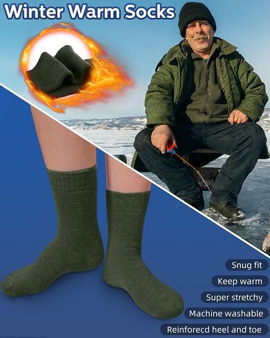 Toulite 60 Pairs Mens and Womens Thermal Winter Socks Bulk Warm Thick Cozy Boot Socks Pack Winter Hiking Socks Men Heavy Duty Cold Weather Socks Bulk Socks for Homeless Care in Saudi Arabia