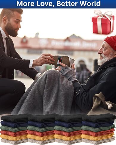 Toulite 60 Pairs Mens and Womens Thermal Winter Socks Bulk Warm Thick Cozy Boot Socks Pack Winter Hiking Socks Men Heavy Duty Cold Weather Socks Bulk Socks for Homeless Care in Saudi Arabia