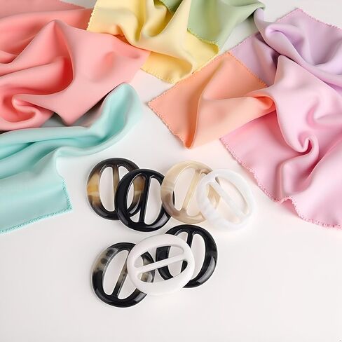 6 PCS 5CM Resins Multicolor Resin Tirt Clips Simple Tee Shirt Rings Clasps Clasps الأنيقة الوشاح الابازيم شرائح CHEISTBAND NECKERCHIEF CLASPS in Saudi Arabia