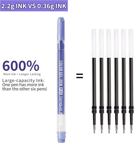 أقلام هلام بريق ، 24 الأقلام الملونة للورق الأسود والورق الأبيض ، أقلام نقاط 1.0 مم ، أقلام حبر سعة كبيرة للتلوين ، الكتابة ، الرسم ، اليومية ، أخذ الملاحظات ، المدرسة ، المكتب ، المنزل in Kuwait