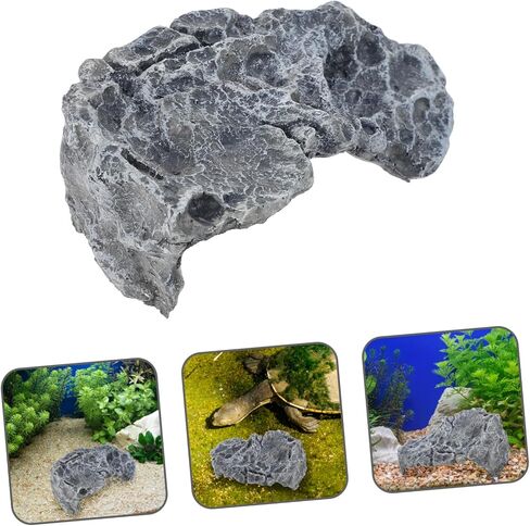 Simulation Perch Stone Turtle Basking Platform Durable Reptiles Resting Stone for Tank Decoration for Turtle Crawling Sunbathing and Hiding Activities in Saudi Arabia