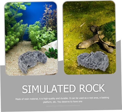 Simulation Perch Stone Turtle Basking Platform Durable Reptiles Resting Stone for Tank Decoration for Turtle Crawling Sunbathing and Hiding Activities in Saudi Arabia
