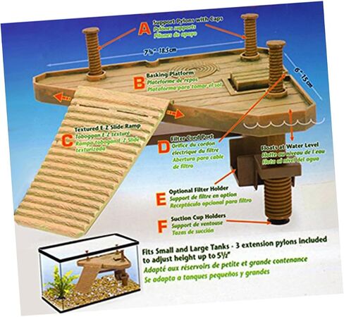 Galpada Turtle Dock منصة عائمة الجزيرة الصخور المنحدر مناسبة للزواحف والخزانات المائية البلاستيك in Kuwait