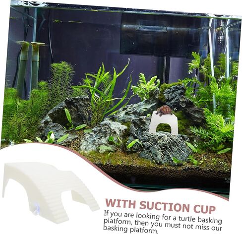 Upkoch Turtle Basking Platform Ramp مقاومة للماء السلحفاة تسلق قفص الاتهام للسلاحف المائية الحجم القابل للتعديل الزواحف راحة تراس لزخرفة خزان الأسماك in Kuwait