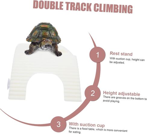 Upkoch Turtle Basking Platform Ramp مقاومة للماء السلحفاة تسلق قفص الاتهام للسلاحف المائية الحجم القابل للتعديل الزواحف راحة تراس لزخرفة خزان الأسماك in Kuwait