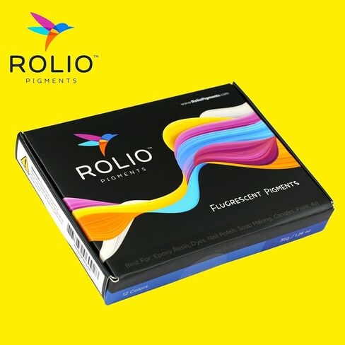 Rolio - مسحوق النيون الفلوريسنت - 12 مرطبًا من الصباغ للطلاء ، الصبغة ، صنع الصابون ، طلاء الأظافر ، راتنج الايبوكسي ، صنع الشموع ، قنابل الحمام ، الوحل (3G) in Kuwait