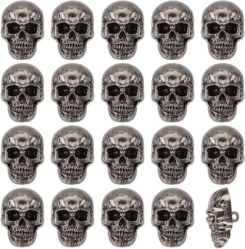 Olycraft 20pcs جمجمة الزر جلد جلدي جمجمة الرأس مزخرفة 2mm ثقب الشرير المعادن مسمار الظهر buckle diy skull conchos skull in Saudi Arabia