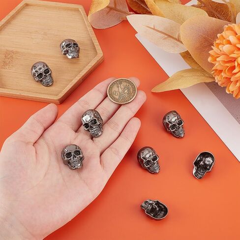 Olycraft 20pcs جمجمة الزر جلد جلدي جمجمة الرأس مزخرفة 2mm ثقب الشرير المعادن مسمار الظهر buckle diy skull conchos skull in Saudi Arabia