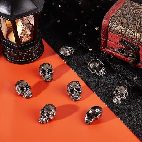 Olycraft 20pcs جمجمة الزر جلد جلدي جمجمة الرأس مزخرفة 2mm ثقب الشرير المعادن مسمار الظهر buckle diy skull conchos skull in Saudi Arabia