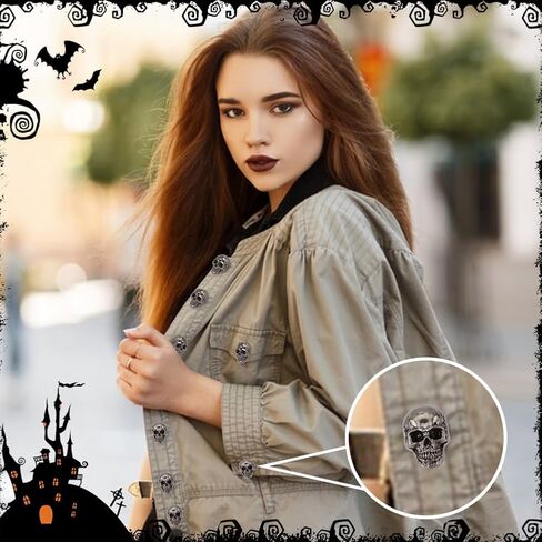 Olycraft 20pcs جمجمة الزر جلد جلدي جمجمة الرأس مزخرفة 2mm ثقب الشرير المعادن مسمار الظهر buckle diy skull conchos skull in Saudi Arabia