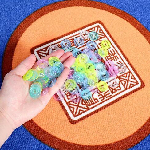Plastic Colored Mahjong Scoring Coins, 100pcs Chips for Mahjong Games, 5 Colors（Red, Yellow, Green, Blue, White） with 1 Indicator and 3 dice in Saudi Arabia