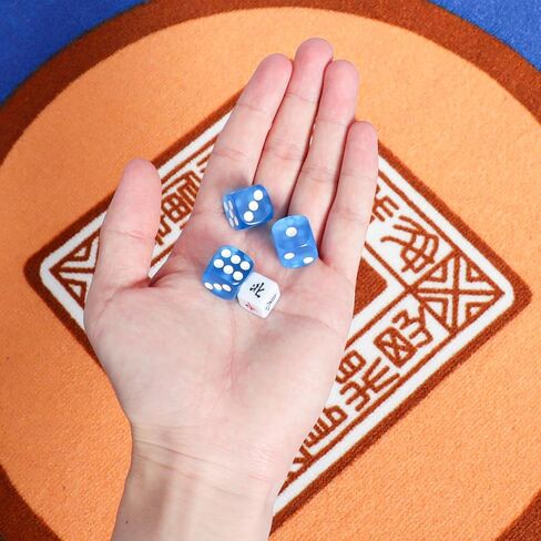 Plastic Colored Mahjong Scoring Coins, 100pcs Chips for Mahjong Games, 5 Colors（Red, Yellow, Green, Blue, White） with 1 Indicator and 3 dice in Saudi Arabia