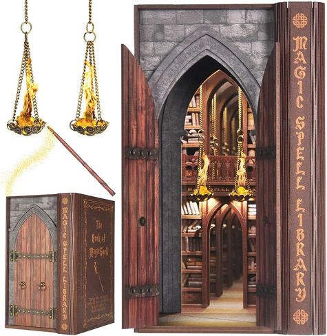 Dolphinisle Book Nook Kits للبالغين ، DIY Booknook Bookshelf Decor in Kuwait