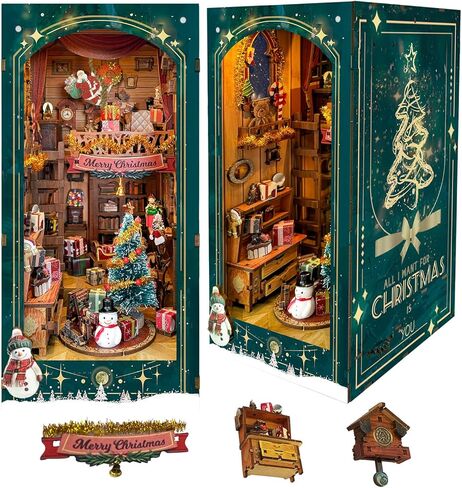 Dollhouse DIY Miniature Wooden Furniture Kit,Mini Handmade Doll House Craft Model with Dust Cover & LED,Creative Room Idea for Birthday Gift (SQ-34) in Kuwait