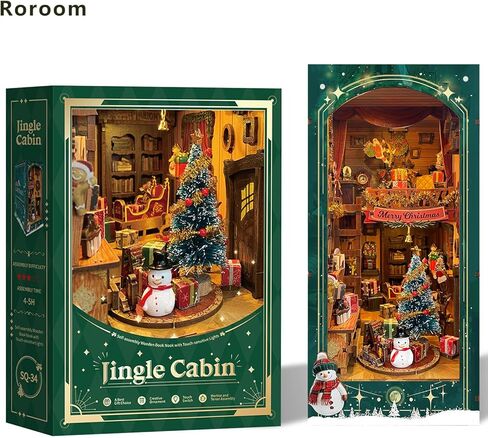 Dollhouse DIY Miniature Wooden Furniture Kit,Mini Handmade Doll House Craft Model with Dust Cover & LED,Creative Room Idea for Birthday Gift (SQ-34) in Kuwait