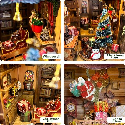 Dollhouse DIY Miniature Wooden Furniture Kit,Mini Handmade Doll House Craft Model with Dust Cover & LED,Creative Room Idea for Birthday Gift (SQ-34) in Kuwait