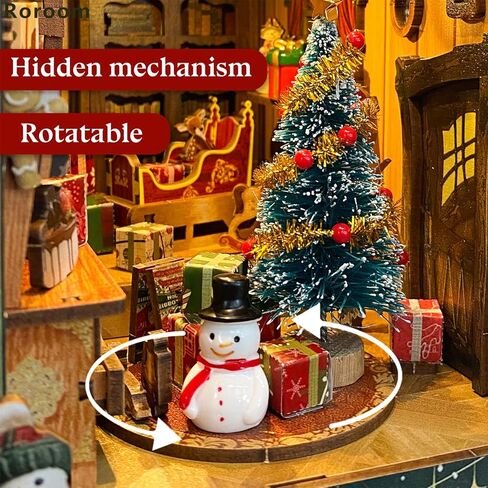 Dollhouse DIY Miniature Wooden Furniture Kit,Mini Handmade Doll House Craft Model with Dust Cover & LED,Creative Room Idea for Birthday Gift (SQ-34) in Kuwait