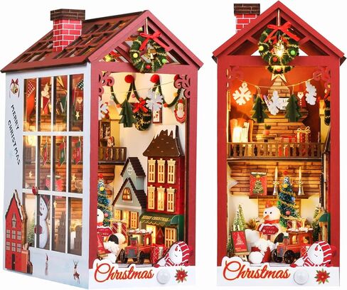 Dollhouse DIY Miniature Wooden Furniture Kit,Mini Handmade Doll House Craft Model with Dust Cover & LED,Creative Room Idea for Birthday Gift (SQ-34) in Kuwait