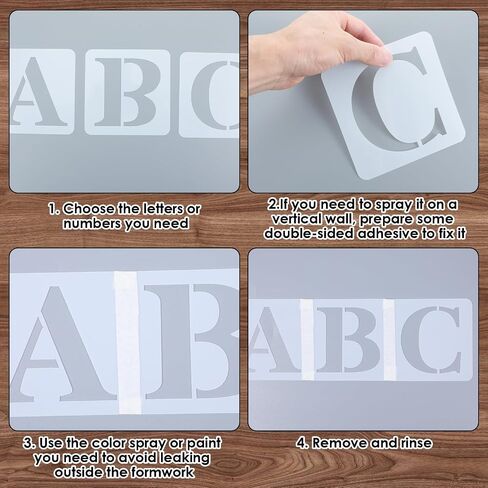 36 Pcs 5 Inch Letter and Number Stencils, Reusable Plastic Alphabet Spray Paint Stencils for Painting on Wood Wall Canvas DIY Art Projects Craft Decorations in Saudi Arabia