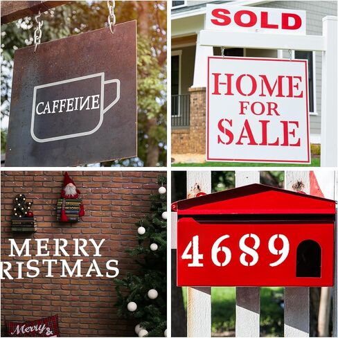 36 Pcs 5 Inch Letter and Number Stencils, Reusable Plastic Alphabet Spray Paint Stencils for Painting on Wood Wall Canvas DIY Art Projects Craft Decorations in Saudi Arabia