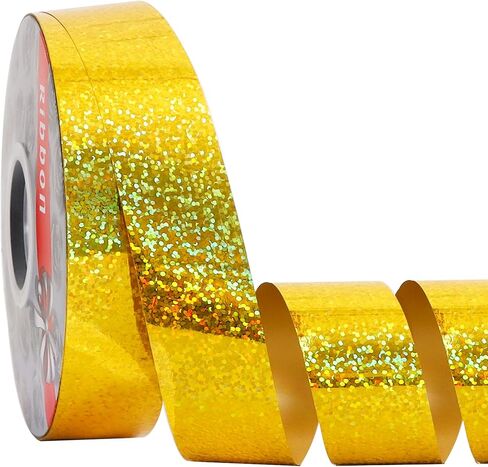 TONIFUL 1inch x 100yards Glitter Waterproof Ribbon,Silver Curling Plastic Ribbon for Gifts Wrapping,Bows Making,Crafting,Graduation Tie Making,Wall Backdrop,Floral Bouquet Decor,Party Decoration. in Kuwait