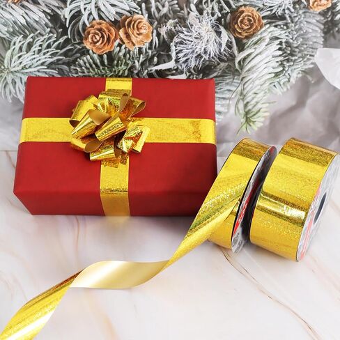 TONIFUL 1inch x 100yards Glitter Waterproof Ribbon,Silver Curling Plastic Ribbon for Gifts Wrapping,Bows Making,Crafting,Graduation Tie Making,Wall Backdrop,Floral Bouquet Decor,Party Decoration. in Kuwait