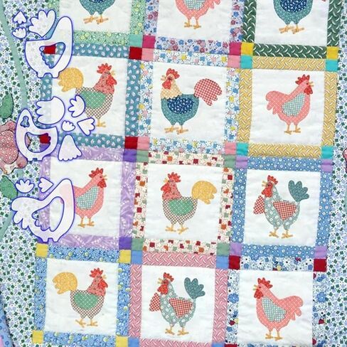 Weekend Chicken Patchwork Quilting Template Set, Chicken Shape Acrylic Templates, Quilt Stencils, Acrylic Shape Sewing Ruler & Stenciled Themed Patchwork Accessories Sewing Pattern（8inch） (5ch) in Saudi Arabia